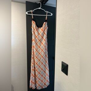 Designer inspired plaid slip dress